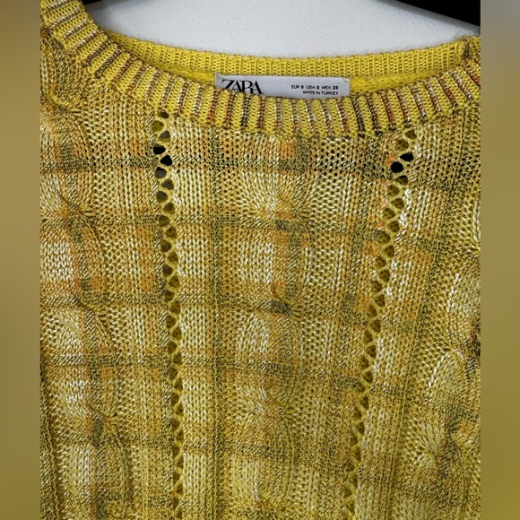 Zara Yellow Crew Neck Sweater with Textured Knit - Picture 5 of 17